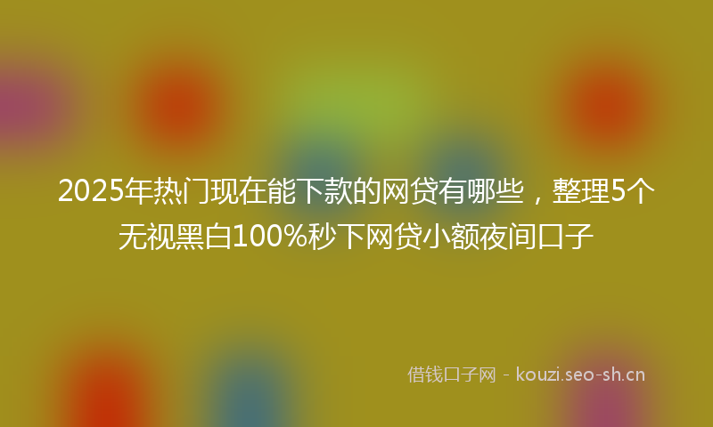 2025年热门现在能下款的网贷有哪些，整理5个无视黑白100%秒下网贷小额夜间口子