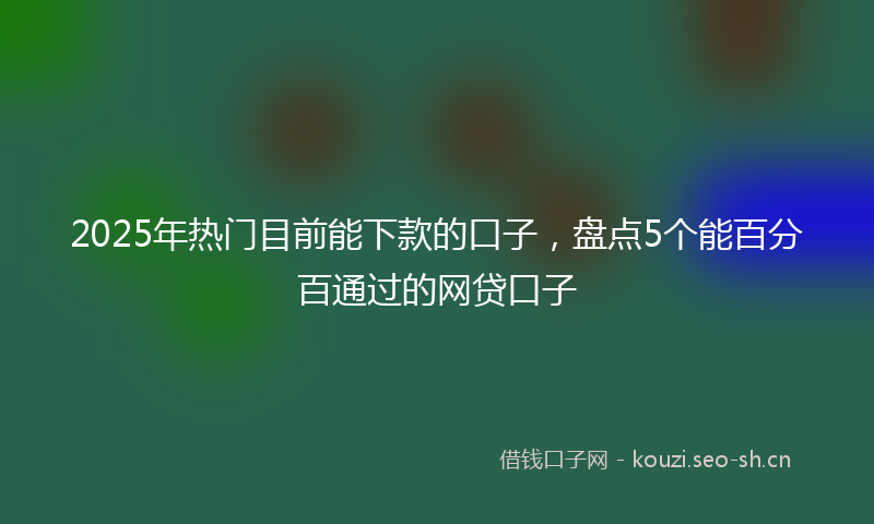 2025年热门目前能下款的口子，盘点5个能百分百通过的网贷口子