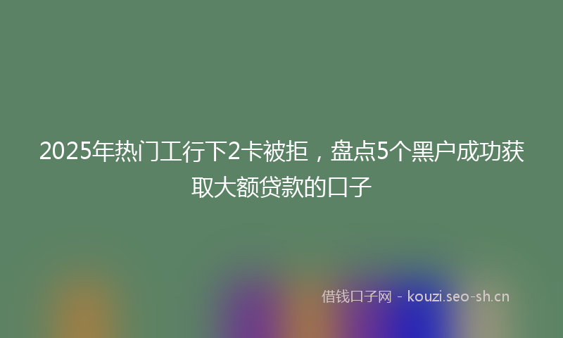 2025年热门工行下2卡被拒，盘点5个黑户成功获取大额贷款的口子