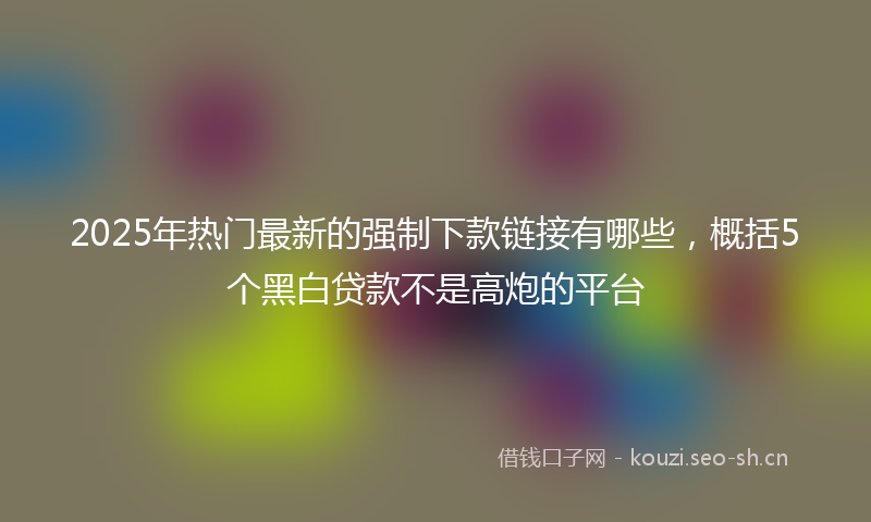 2025年热门最新的强制下款链接有哪些，概括5个黑白贷款不是高炮的平台