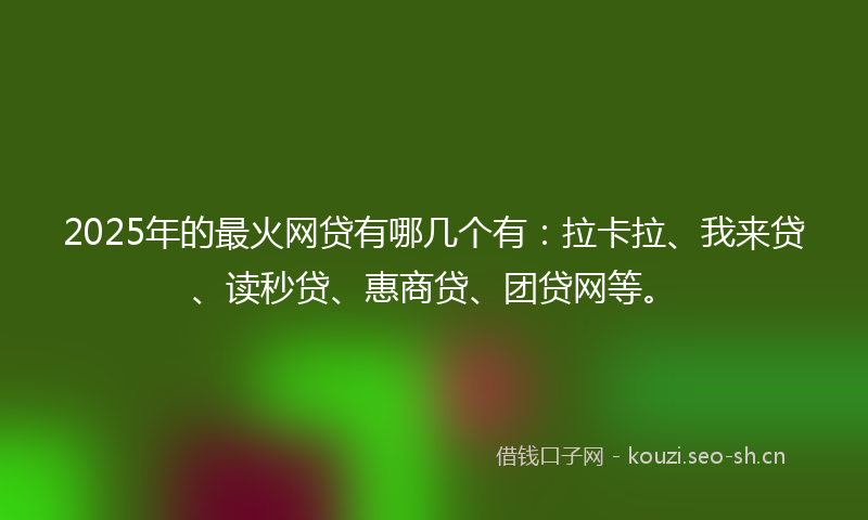 2025年的最火网贷有哪几个有：拉卡拉、我来贷、读秒贷、惠商贷、团贷网等。