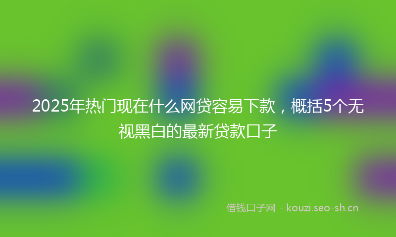 2025年热门现在什么网贷容易下款，概括5个无视黑白的最新贷款口子