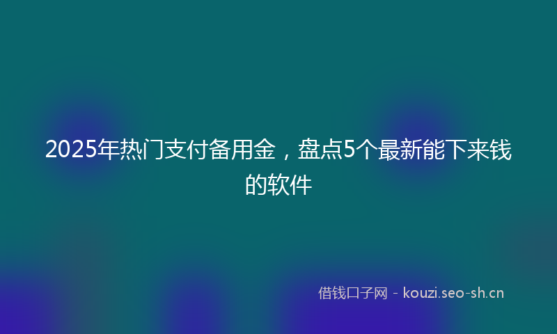 2025年热门支付备用金，盘点5个最新能下来钱的软件