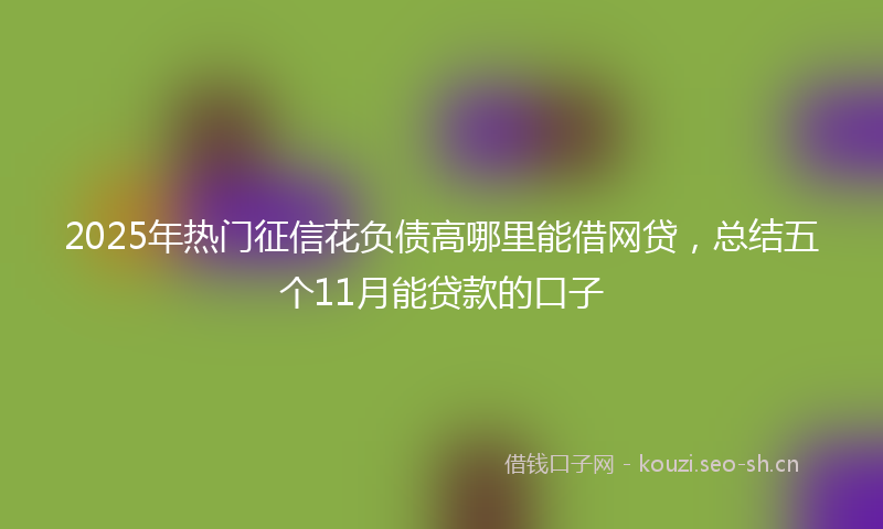 2025年热门征信花负债高哪里能借网贷，总结五个11月能贷款的口子