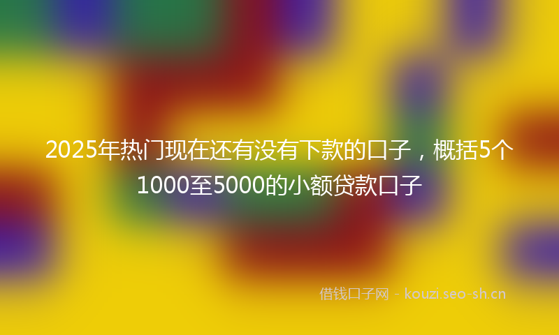 2025年热门现在还有没有下款的口子，概括5个1000至5000的小额贷款口子