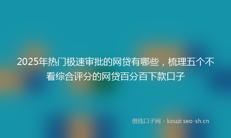2025年热门极速审批的网贷有哪些，梳理五个不看综合评分的网贷百分百下款口子
