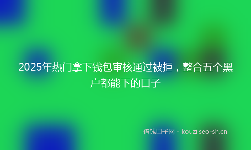 2025年热门拿下钱包审核通过被拒,整合五个黑户都能下的口子