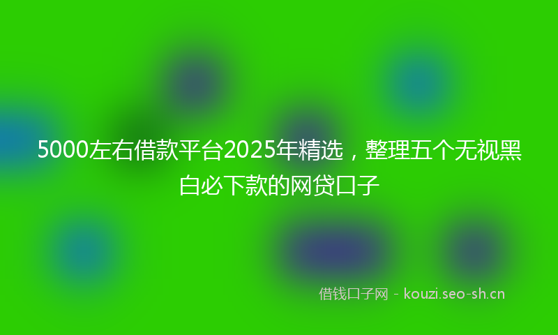 5000左右借款平台2025年精选,整理五个无视黑白必下款的网贷口子