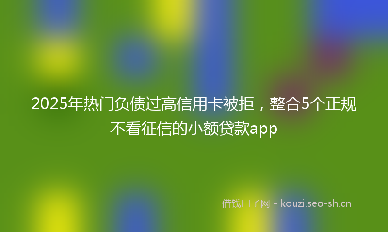 2025年热门负债过高信用卡被拒，整合5个正规不看征信的小额贷款app