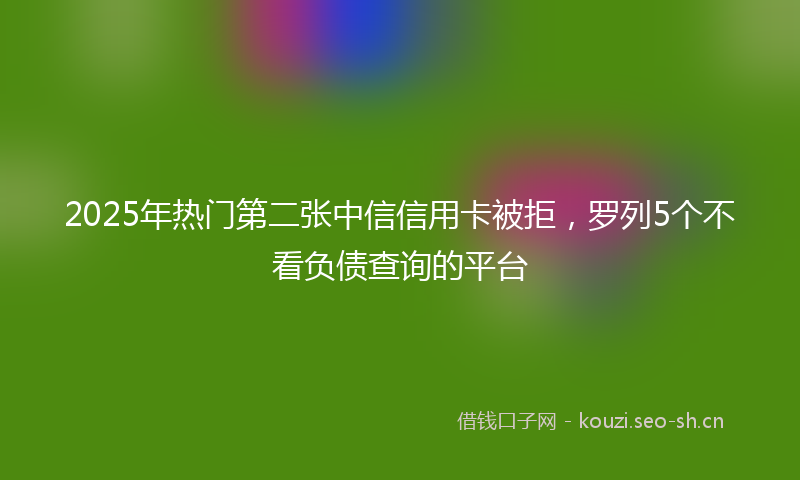 2025年热门第二张中信信用卡被拒，罗列5个不看负债查询的平台