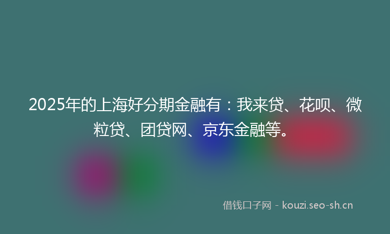 2025年的上海好分期金融有：我来贷、花呗、微粒贷、团贷网、京东金融等。