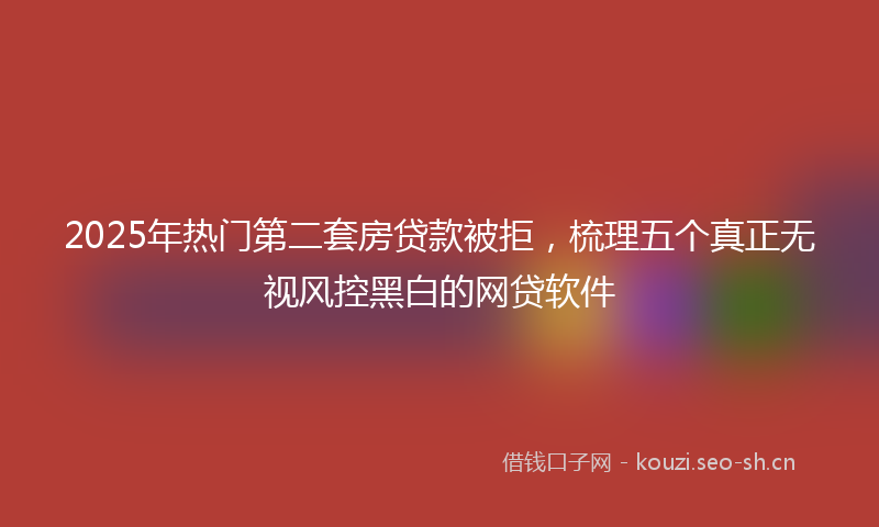 2025年热门第二套房贷款被拒，梳理五个真正无视风控黑白的网贷软件