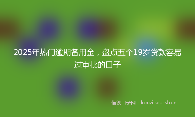 2025年热门逾期备用金，盘点五个19岁贷款容易过审批的口子