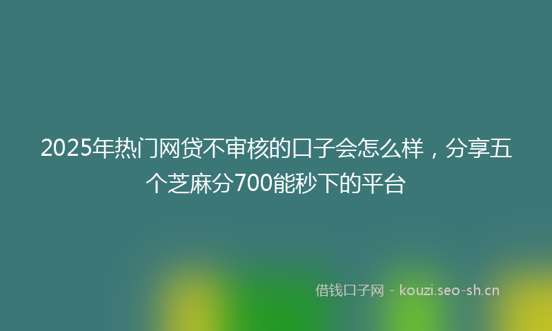 2025年热门网贷不审核的口子会怎么样，分享五个芝麻分700能秒下的平台