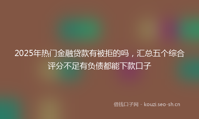 2025年热门金融贷款有被拒的吗,汇总五个综合评分不足有负债都能下款口子