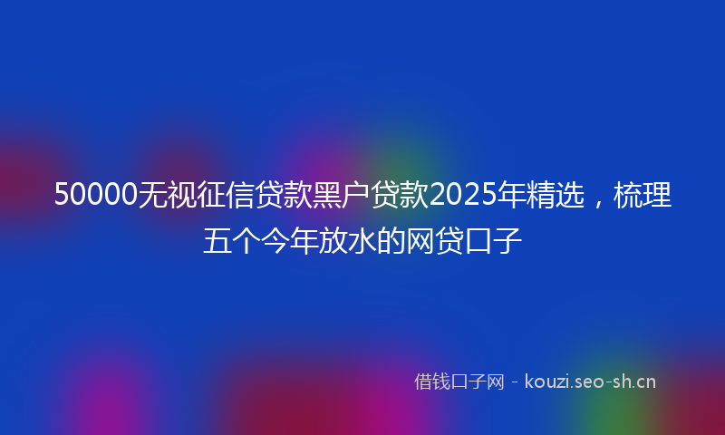 50000无视征信贷款黑户贷款2025年精选,梳理五个今年放水的网贷口子