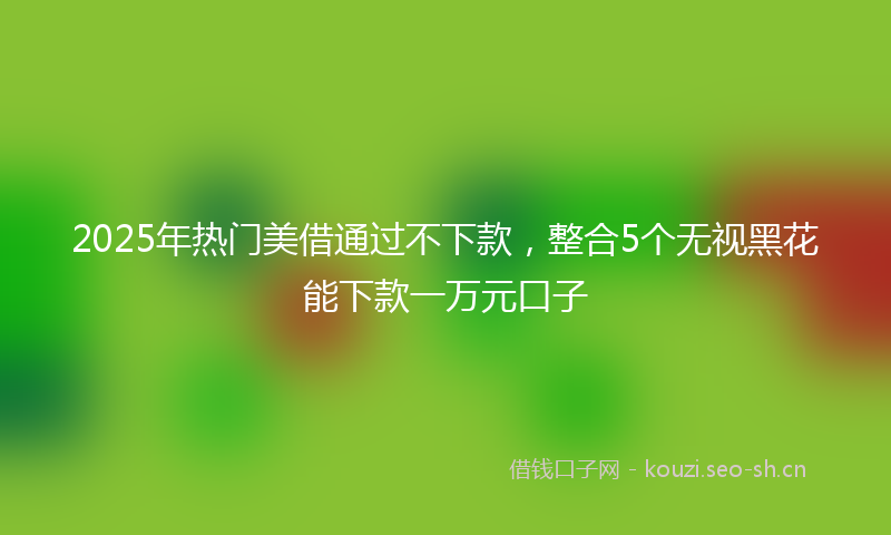 2025年热门美借通过不下款，整合5个无视黑花能下款一万元口子