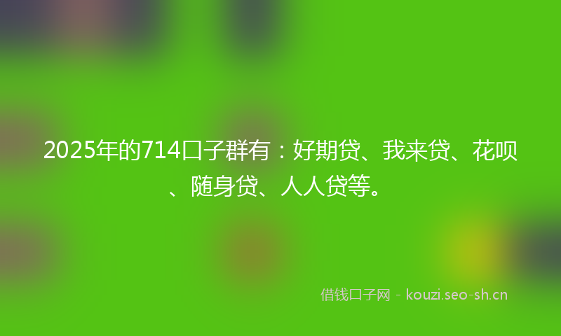 2025年的714口子群有:好期贷、我来贷、花呗、随身贷、人人贷等。