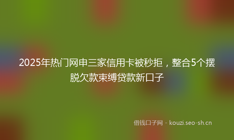 2025年热门网申三家信用卡被秒拒，整合5个摆脱欠款束缚贷款新口子