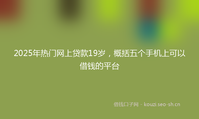 2025年热门网上贷款19岁，概括五个手机上可以借钱的平台