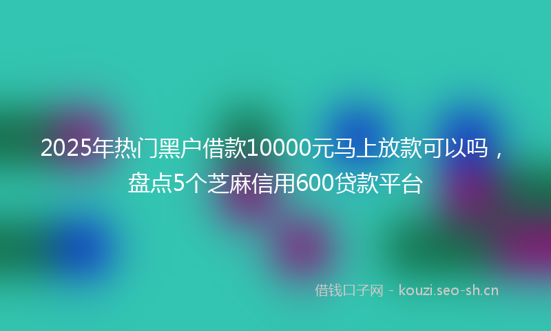 2025年热门黑户借款10000元马上放款可以吗，盘点5个芝麻信用600贷款平台