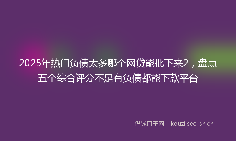 2025年热门负债太多哪个网贷能批下来2，盘点五个综合评分不足有负债都能下款平台
