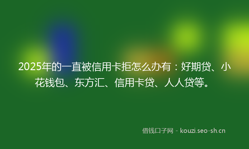 2025年的一直被信用卡拒怎么办有:好期贷、小花钱包、东方汇、信用卡贷、人人贷等。