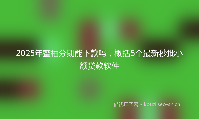 2025年蜜柚分期能下款吗，概括5个最新秒批小额贷款软件