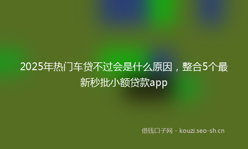 2025年热门车贷不过会是什么原因，整合5个最新秒批小额贷款app