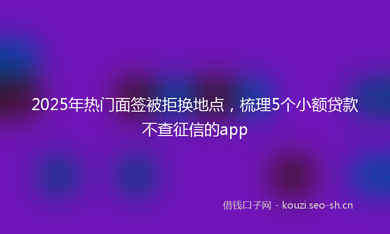 2025年热门面签被拒换地点，梳理5个小额贷款不查征信的app
