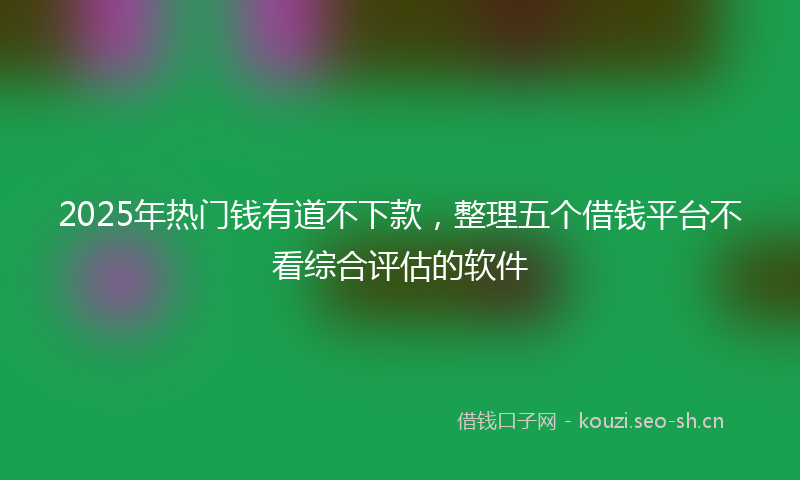 2025年热门钱有道不下款，整理五个借钱平台不看综合评估的软件