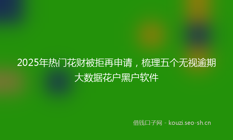 2025年热门花财被拒再申请，梳理五个无视逾期大数据花户黑户软件