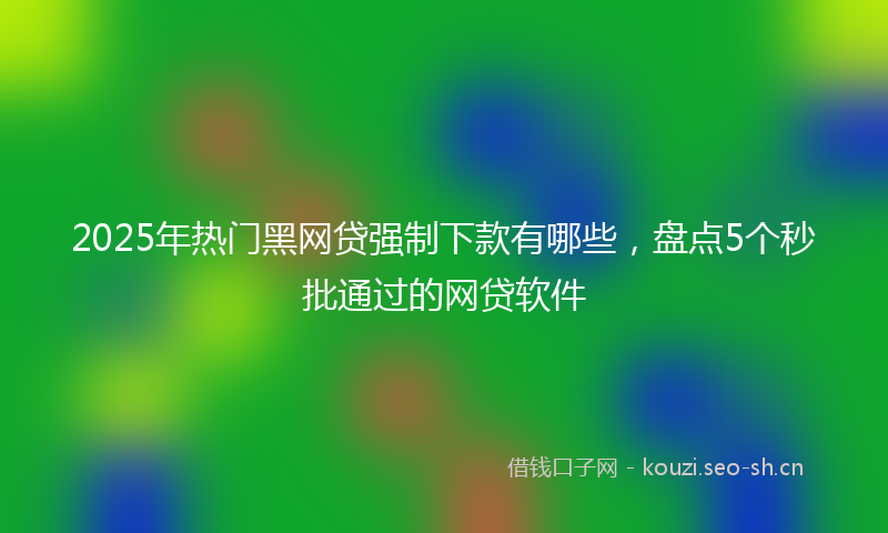 2025年热门黑网贷强制下款有哪些，盘点5个秒批通过的网贷软件
