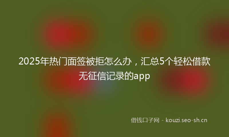 2025年热门面签被拒怎么办,汇总5个轻松借款无征信记录的app