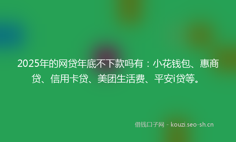 2025年的网贷年底不下款吗有：小花钱包、惠商贷、信用卡贷、美团生活费、平安i贷等。