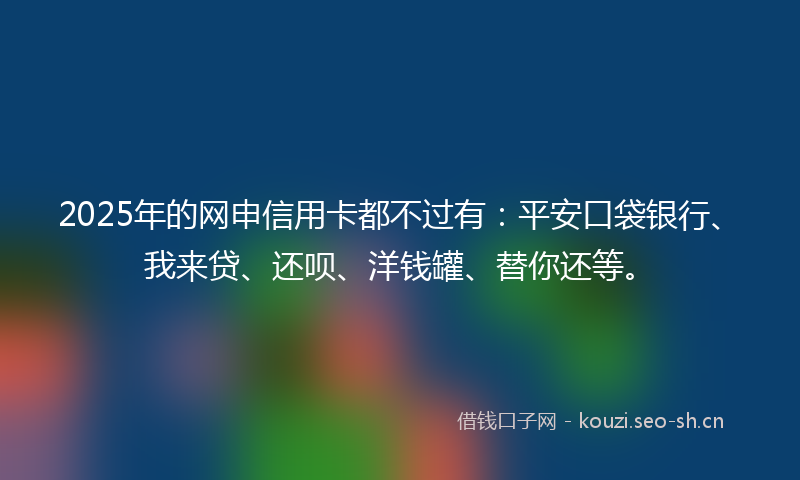 2025年的网申信用卡都不过有：平安口袋银行、我来贷、还呗、洋钱罐、替你还等。