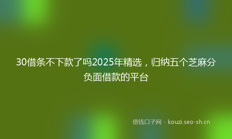 30借条不下款了吗2025年精选,归纳五个芝麻分负面借款的平台