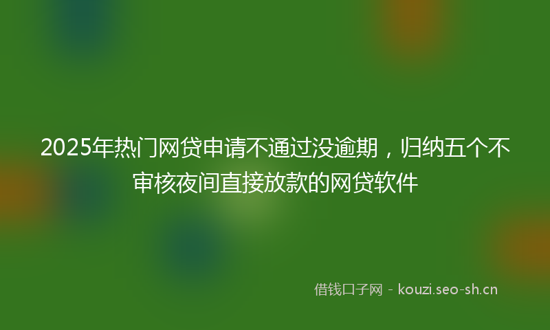 2025年热门网贷申请不通过没逾期，归纳五个不审核夜间直接放款的网贷软件