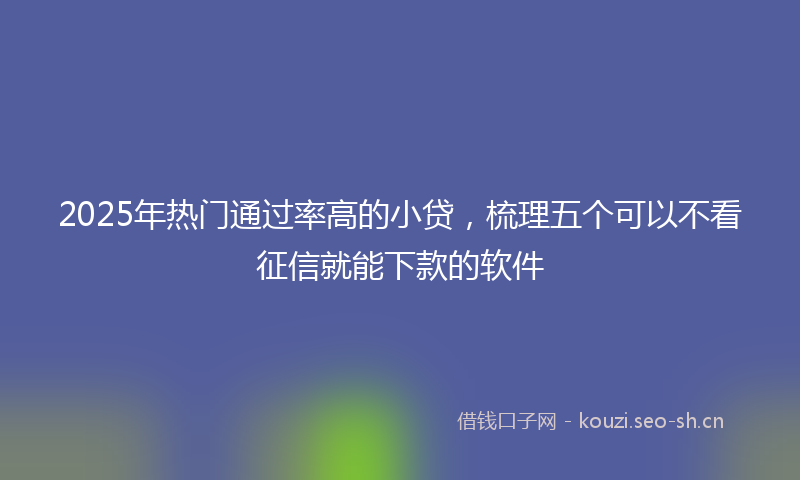 2025年热门通过率高的小贷，梳理五个可以不看征信就能下款的软件