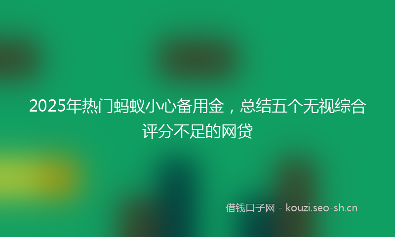 2025年热门蚂蚁小心备用金,总结五个无视综合评分不足的网贷