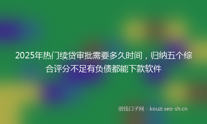 2025年热门续贷审批需要多久时间，归纳五个综合评分不足有负债都能下款软件
