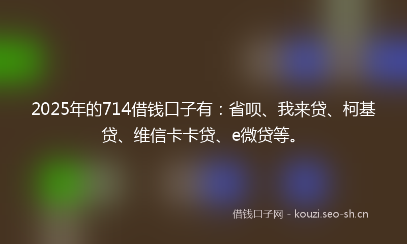2025年的714借钱口子有：省呗、我来贷、柯基贷、维信卡卡贷、e微贷等。
