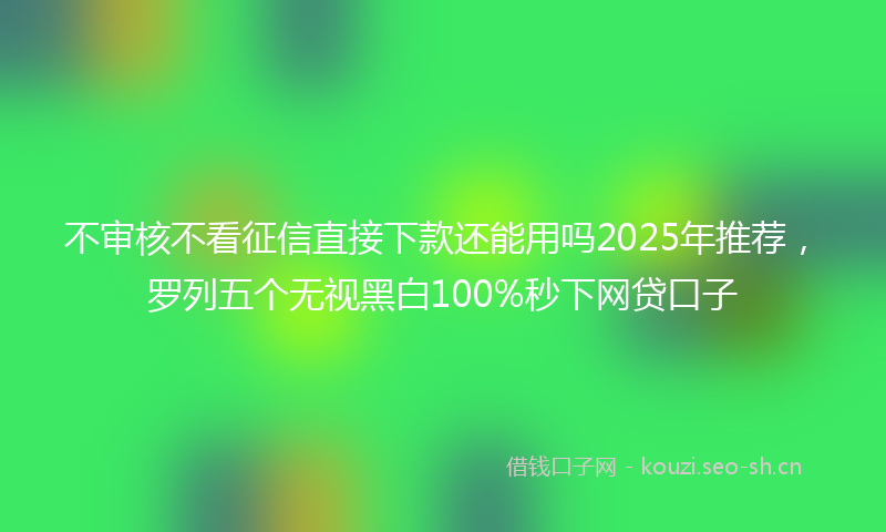 不审核不看征信直接下款还能用吗2025年推荐，罗列五个无视黑白100%秒下网贷口子