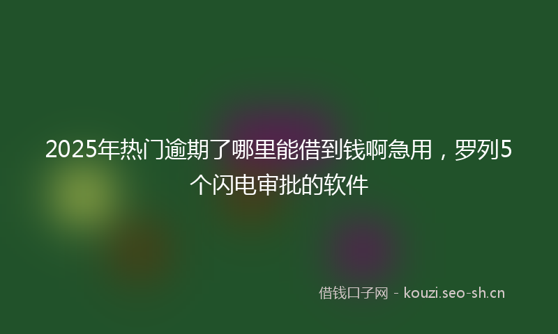 2025年热门逾期了哪里能借到钱啊急用，罗列5个闪电审批的软件