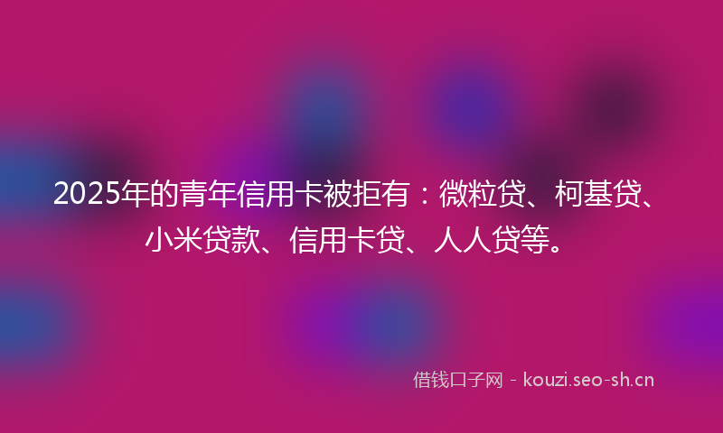 2025年的青年信用卡被拒有：微粒贷、柯基贷、小米贷款、信用卡贷、人人贷等。