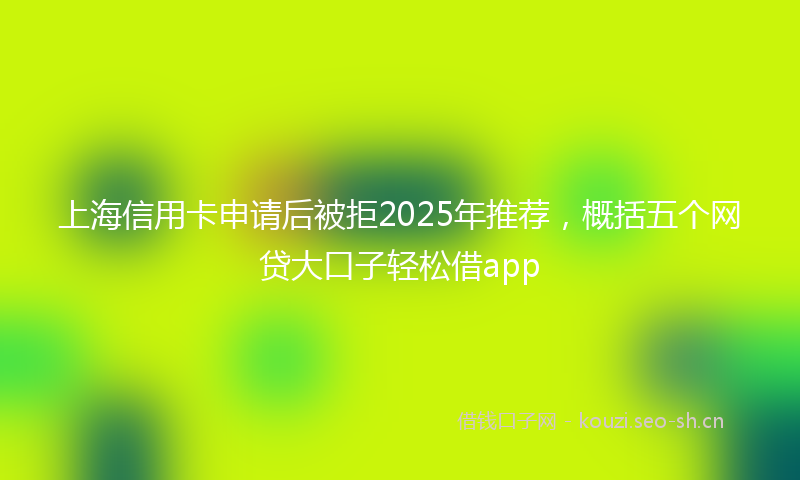 上海信用卡申请后被拒2025年推荐，概括五个网贷大口子轻松借app