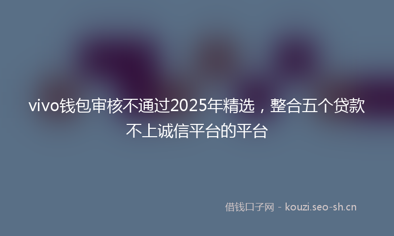 vivo钱包审核不通过2025年精选，整合五个贷款不上诚信平台的平台
