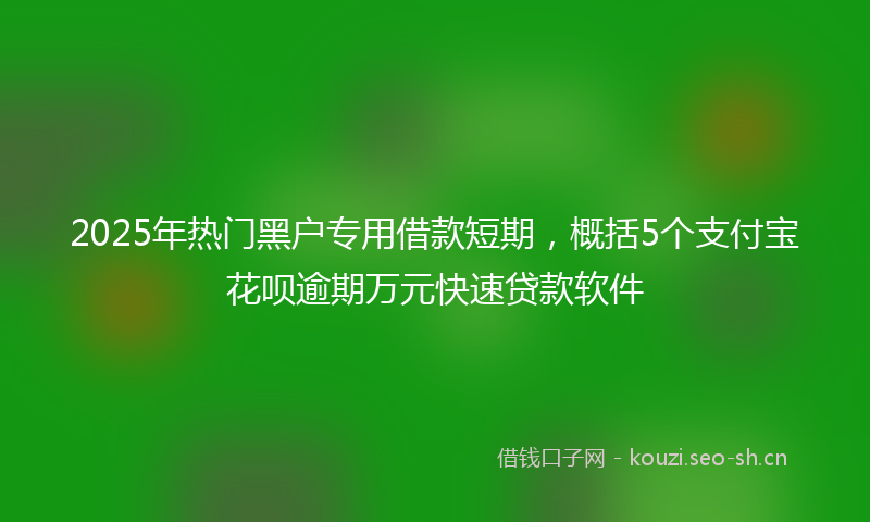 2025年热门黑户专用借款短期，概括5个支付宝花呗逾期万元快速贷款软件