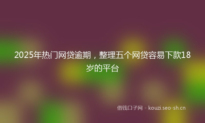 2025年热门网贷逾期，整理五个网贷容易下款18岁的平台