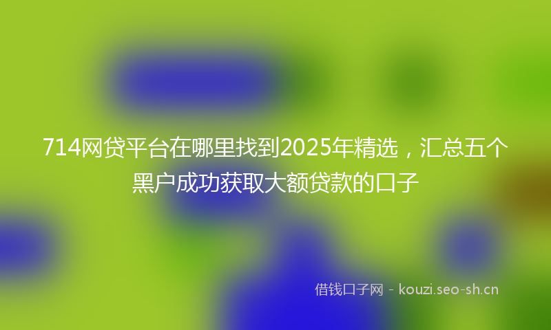 714网贷平台在哪里找到2025年精选，汇总五个黑户成功获取大额贷款的口子